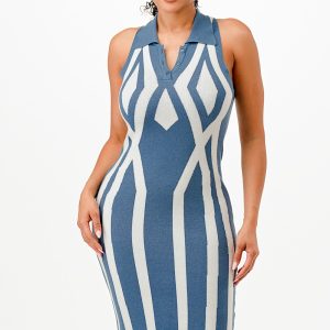 BUTTON FRONT BODYCON DRESS